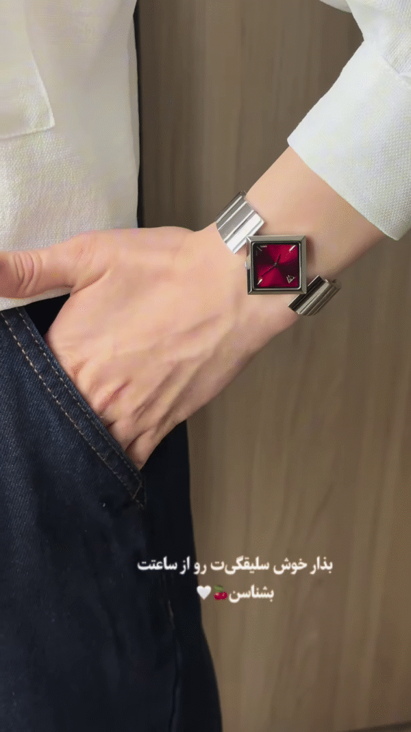 ⌚️ Crimson Vogue – Square Dial Designer Wristwatch for Women 🔻 - Image 2