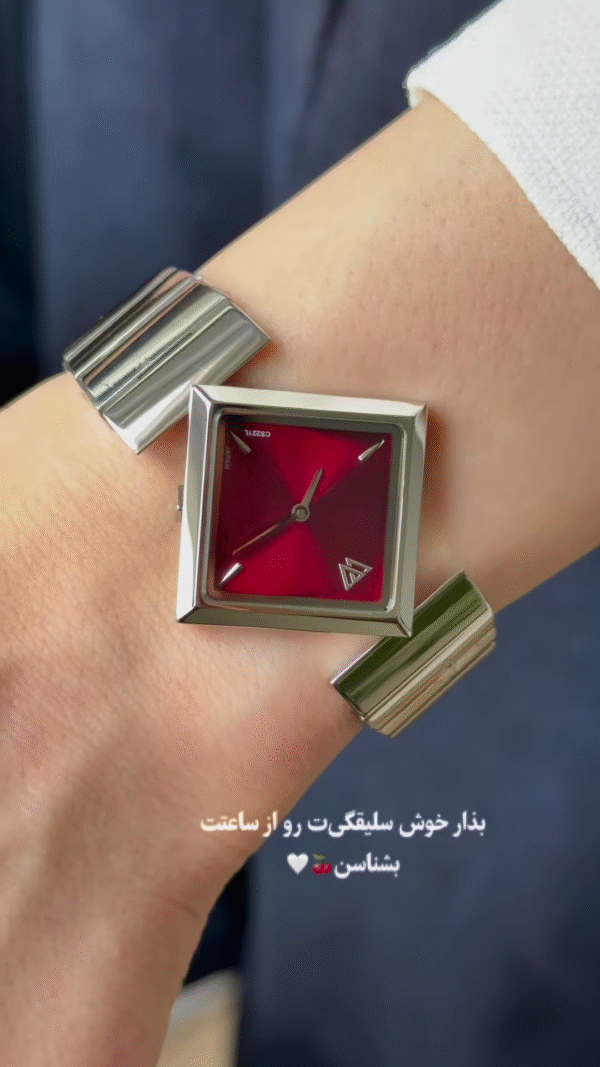 ⌚️ Crimson Vogue – Square Dial Designer Wristwatch for Women 🔻