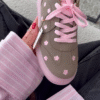 Stylish Grey and Pink Floral Sneakers - Image 3