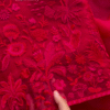Luxurious Red Fabric with Intricate French Thread Embroidery - Image 3