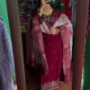 heavy embroidery kurta set with printed dupatta - Image 4