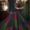 Multi Color Thread Mirror Embellished Maslin Cotton Lehenga Set - Image 5