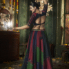 Multi Color Thread Mirror Embellished Maslin Cotton Lehenga Set - Image 4